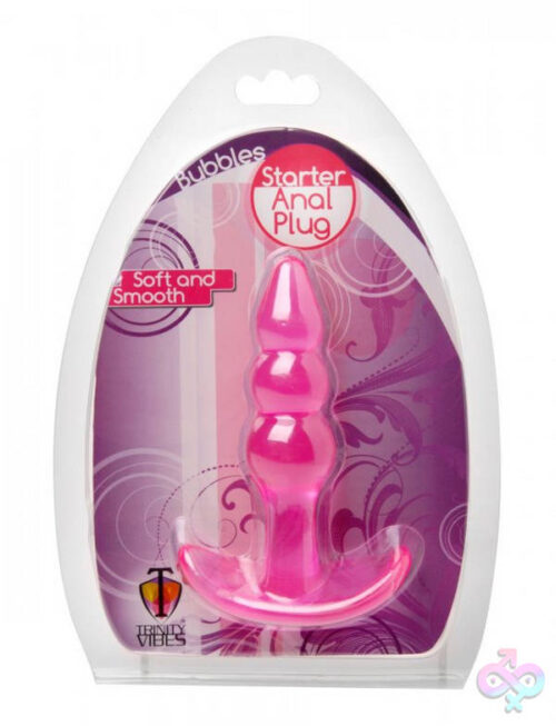XR Brands Trinity Vibes Sex Toys - Bubbles Bumpy Starter Anal Plug - Pink