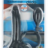 XR Brands Trinity Vibes Sex Toys - Inflatable Suction Cup Dong - Black