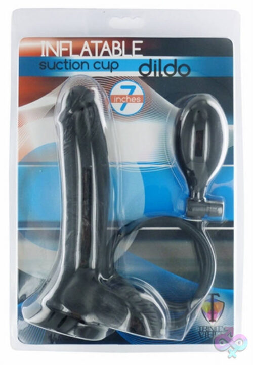XR Brands Trinity Vibes Sex Toys - Inflatable Suction Cup Dong - Black