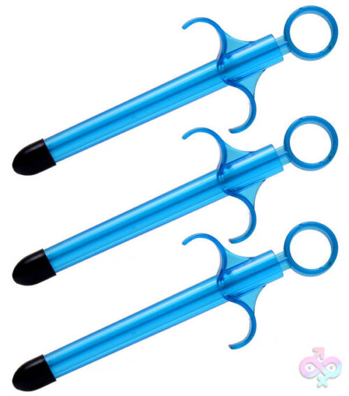 XR Brands Trinity Vibes Sex Toys - Lubricant Launcher Set of 3 - Blue
