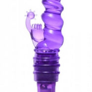 XR Brands Trinity Vibes Sex Toys - Royal Rocket Ribbed Rabbit Vive - Purple