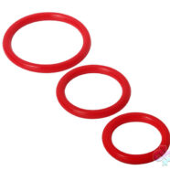 XR Brands Trinity Vibes Sex Toys - Trinity Silicone Cock Rings - Red