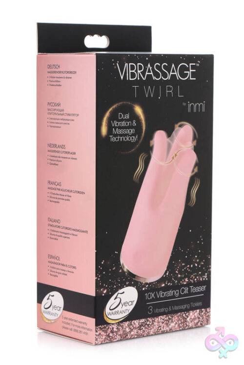 XR Brands inmi Sex Toys - Vibrassage Twirl 10x Vibrating Clit Teaser - Pink