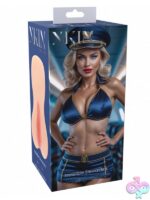 Large beige textured TPE masturbator sleeve by Shots Toys