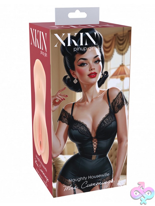 Discreet-Toys-Xkin-Pinup-Mrs-Cummings-Tpe-Medium-Masturbator-202G-Flesh-Nu-St-Xkn006Fle Medium Beige Tpe Masturbator With Realistic Feel By Shots Toys — Xkin Pinup Mrs. Cummings