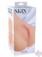 Large flesh-tone full-body TPE masturbator with sculpted curves and soft vaginal entry by Shots Toys