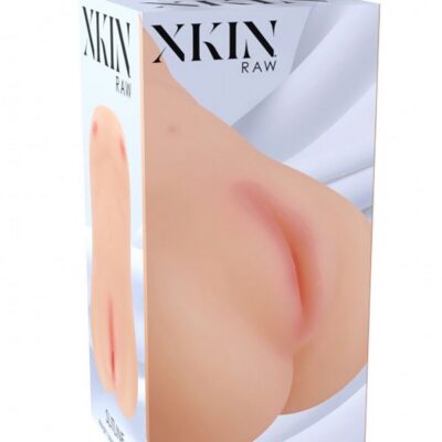 Large flesh-tone full-body TPE masturbator with sculpted curves and soft vaginal entry by Shots Toys