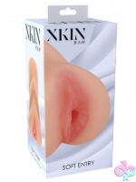 Flesh-toned velvety TPE medium masturbator with realistic soft entry design by Shots Toys