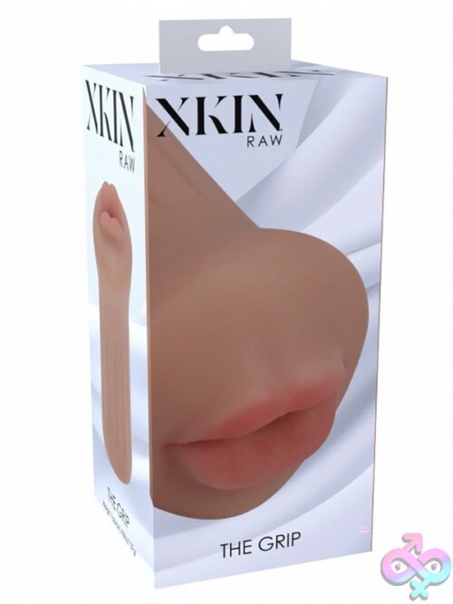 Xkin Raw The Grip Tpe Small Masturbator In Three Skin-Tone Color Options On A Clean Neutral Background
