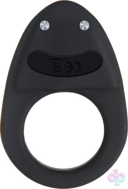 Night Rider Rechargeable Cockring by Evolved Novelties — black vibrating silicone cock ring