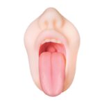 Real Mouth Stroker by Evolved Novelties — beige realistic oral masturbator with tongue texture