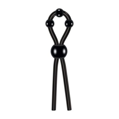 Ultimate Silicone Lasso Black adjustable cock ring by Evolved Novelties