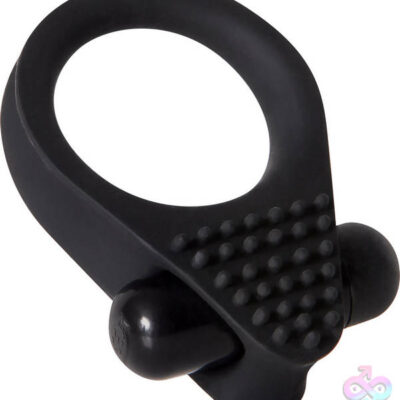 Zero Tolerance Black Knight Cock Ring by Evolved Novelties — black vibrating cock ring with pleasure nubs