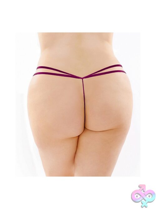 Zinnia Butterfly Pearl G-String In Purple – Queen Size - Image 2
