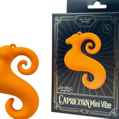 Capricorn mini vibe in orange liquid silicone by Our Erotic Journey — compact clit stimulator with 10 vibration modes