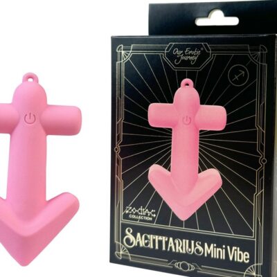 Sagittarius Mini Vibe light pink liquid silicone clitoral vibrator by Our Erotic Journey