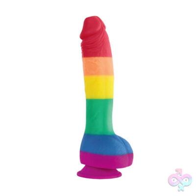 Colours Pride Edition 8 Inch Dong Rainbow by nsnovelties — multi-color suction cup dildo