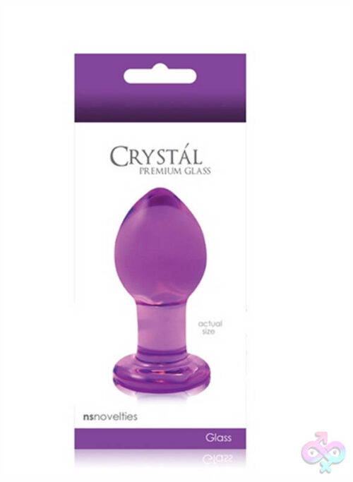 nsnovelties Sex Toys - Crystal Premium Glass Plug - Medium - Clear Purple