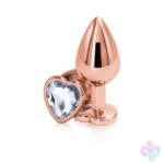 nsnovelties Sex Toys - Rear Assets - Rose Gold Heart - Medium - Clear