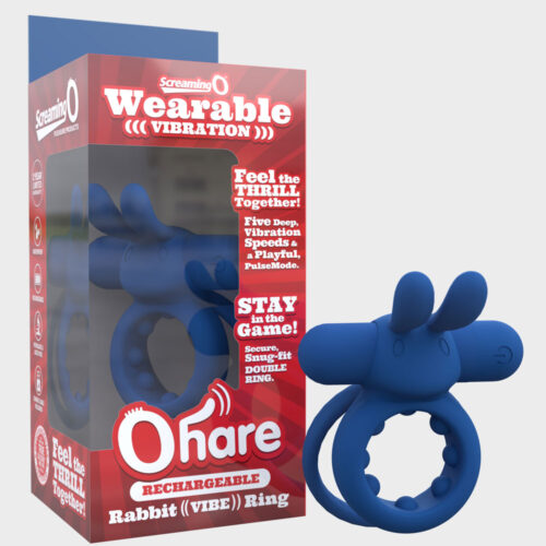 Rabbit Cock Ring Vibrator Rechargeable Ohare Blue By Screaming O