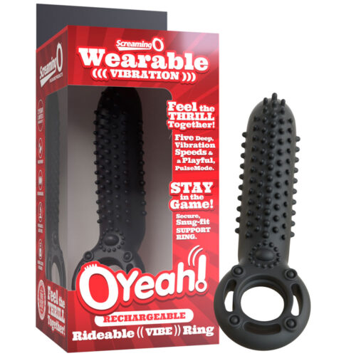 Vibrating Cock Ring Sex Rechargeable O Yeah Silicone Black By Screaming O