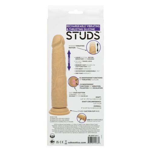 Thrusting Dildos Rechargeable Vibrating And Silicone Studs Ivory By Calexotics