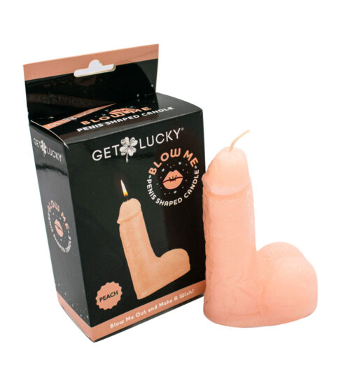 Flavored Massage Oils Blow Me Penis Candle Peach By Viben