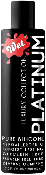 Wet Platinum Premium Silicone Lubricant by Wet — paraben-free, never-sticky formula
