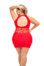 halter bow lace mini dress Rich B Phase Red by Pink Lipstick