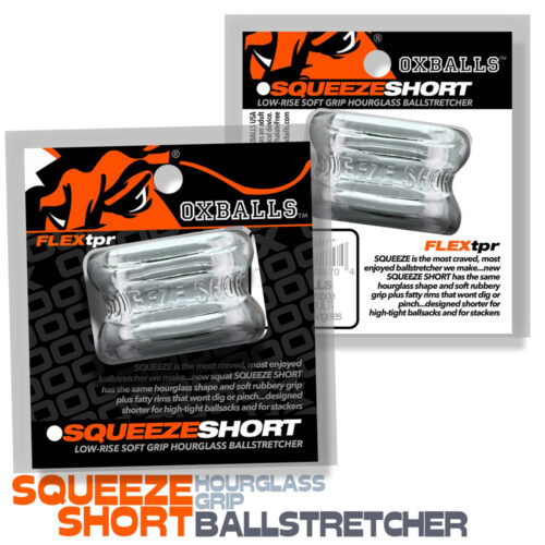 Ball Stretcher Cock Ring Steel Squeeze Short Ballstretcher Clear By Oxballs