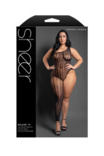 killin it asymmetrical footless bodystocking - os - black by Fantasy Lingerie