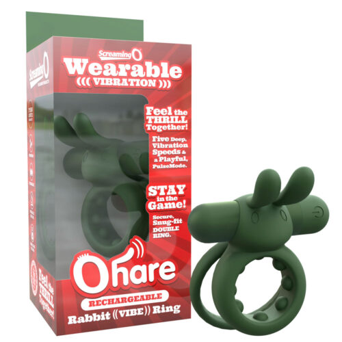 Rabbit Cock Ring Vibrator Rechargeable Ohare Green By Screaming O