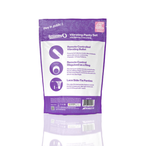 Remote Control Bullet Vibrator Screaming O 4T - Vibrating Panty Set With Ring Purple By Screaming O