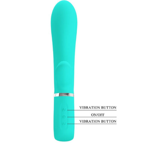 Super Soft Rabbit Vibrator Thomas Silicone Turquoise By Pretty Love