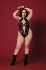 fetish teddy and restraints dmnd - one size - black by Dreamgirl