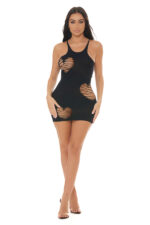 heart rate bodystocking dress - black - os by Pink Lipstick