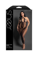 make your move footless open crotch bodystocking - os - black by Fantasy Lingerie