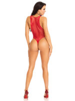 industrial net snap crotch tank bodysuit - one size - black Red by Leg Avenue