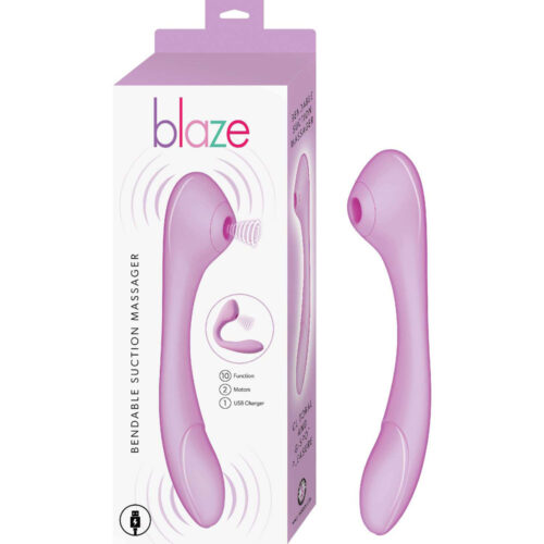 Suction Dildo Blaze Bendable Massager Purple By Nasstoys
