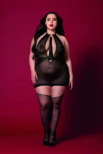fetish garter slip and flogger dmnd Black by Dreamgirl