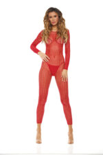 rr-7108blkos crotchless bodystocking one size black Red by Rene Rofe