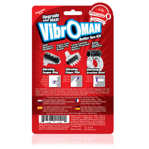 Cock Ring Vibrator Screaming O Vibro Man - Each Black By Screaming O