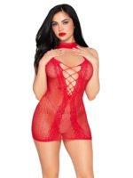 dottedkiss and tell open back mini dress Red by Leg Avenue