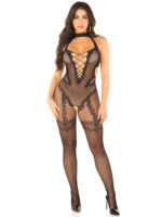 in the mood crotchless bodystocking - os - black by Leg Avenue