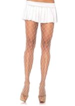 spandex fence net stocking plus size Xena Diamond Tights White by Leg Avenue