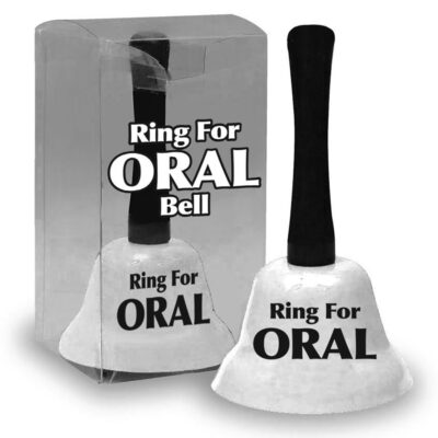 Ring Bell Oral white novelty bell by Little Genie — playful couples gag gift